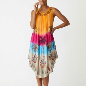 Vibrant Tropical Sleeveless Dress